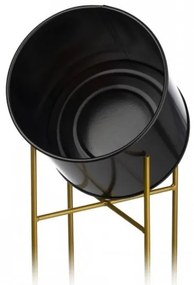 Ghiveci metalic OSLO 95x17 cm negru/auriu