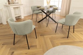 Set 2 scaune stil retro LYON catifea raiata menta