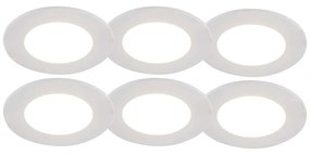 Set de 6 pete încastrate de culoare albă, cu LED în 3 trepte, reglabil IP65 - Blanca