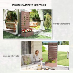 Outsunny Ghiveci de Gradina cu Spalier pentru Plante Cataratoare, Vita de Vie, Flori, Pat Independent Ridicat pentru Gradina, de Exterior