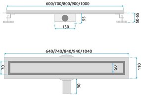Rea Neox Pro rigola dus 80 cm otel REA-G5809