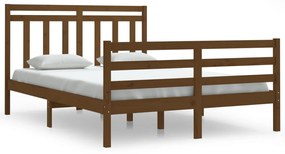3105318 vidaXL Cadru de pat, maro miere, 140x200 cm, lemn masiv