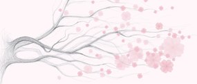 Tablou - Flori roz (120x50 cm)