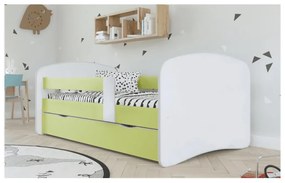 Pat de o persoană 90 cm Carecen (verde + alb) (cu somieră) (cu sp. depozitare). 1116286