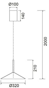 Lustra/Pendul LED reglabil CALICE cafeniu 9W