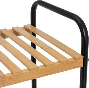 Etajeră neagră/în culoare naturală din bambus 30x75 cm – Casa Selección
