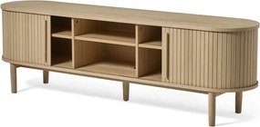 Comodă TV în culoare naturală cu aspect de lemn de stejar 180x56x40 cm Meta – Unique Furniture