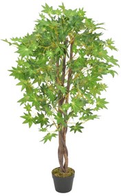 vidaXL Plantă artificială arțar cu ghiveci, verde, 120 cm