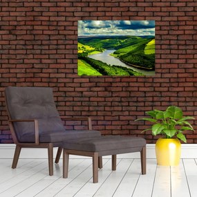 Tablou pe sticlă - Peisaj verde (70x50 cm)