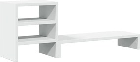 vidaXL Suport monitor cu organizator birou, alb lemn prelucrat