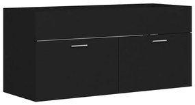804675 vidaXL Dulap de chiuvetă, negru, 100x38,5x46cm, lemn prelucrat