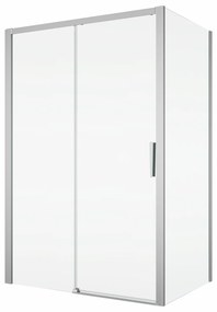 Cabina dus crom 140x100 cm, usa culisanta, grosime sticla 6 mm, tratament anticalcar, Ronal