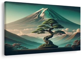 Tablou bonsai și munte în stil japonez