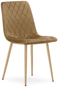 Scaun Bucatarie/Dining Clay Catifea Maro Picioare Metalice Finisaj Lemn