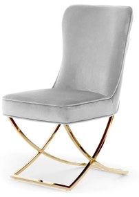 Scaun tapitat Scarlet gri deschis/gold h97 cm