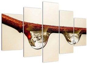 Tablou cu picături de apă pe creangă (150x105 cm)