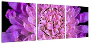 Tablou detailat cu floare (cu ceas) (90x30 cm)