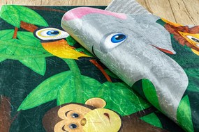 BAMBINO 2705 covor lavabil Animale, Africa pentru copii anti-alunecare - verde / maro