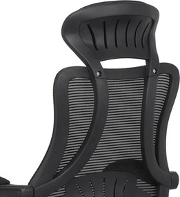 Scaun ergonomic negru OFF927 – Rabatabil, Suport Picioare, Mesh Respirabil