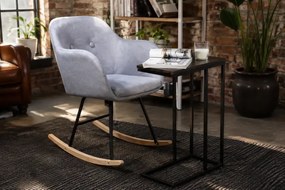 Masuta de cafea in stil industrial,metal-lemn,Homs, seria A-620,45 x 25 x 63.5 cm, negru/nuc,30314