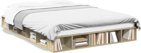 vidaXL Cadru de pat, stejar sonoma, 160x200 cm, lemn prelucrat