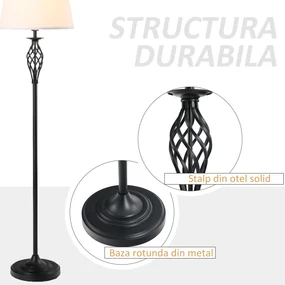 HOMCOM Set 3 Lampi pentru Interior (2 de Masa si 1 de Podea), Design Modern, pentru Living sau Dormitor | Aosom Romania
