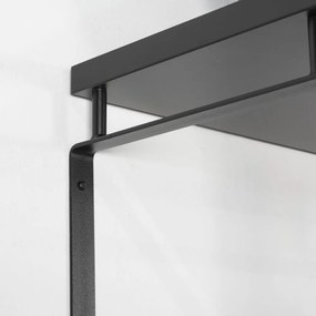 Cuier de perete negru cu raft din metal 70 cm Rex – Spinder Design