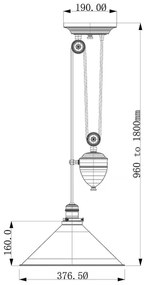 Lustră pe cablu PROVENCE 1xE27/100W/230V alamă Elstead PV-P-AGB