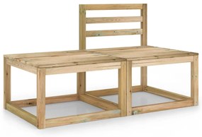 vidaXL Set mobilier de grădină, 2 piese, lemn de pin tratat verde