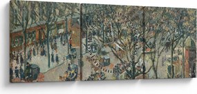 Tablou - Camille Pissarro, Boulevard des Italiens, Morning, Sunlight, reproducere (cu ceas) (90x30 cm)