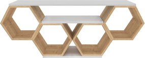 Comoda TV BAL, stejar/alb, PAL melaminat, 140x30x56 cm