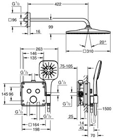 Grohe Precision Smartcontrol set de dus ascuns cu termostat da crom 34876000