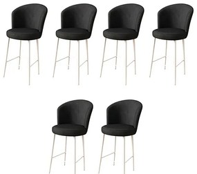 Set de scaune de bar Fora Black and White, 6 buc., 6 buc.