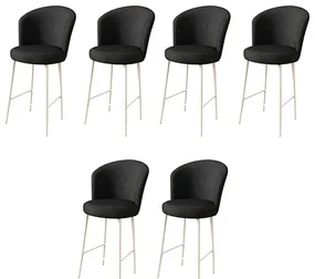 Set de scaune de bar Fora Black and White, 6 buc., 6 buc.