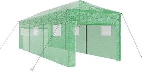 vidaXL Seră cu cadru pop-up cu acoperiș Verde 290 x 870 x 315 cm Fier