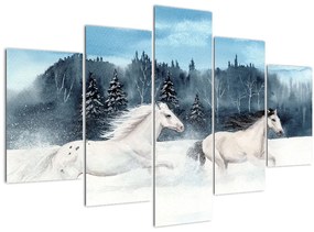 Tablou cu caii pictați (150x105 cm)