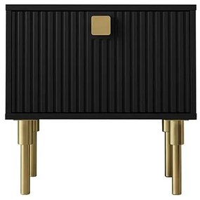 Noptieră DORSET 50x50 cm negru/auriu