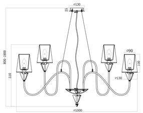 Candelabru Florero Maytoni E14, Crom, MOD078PL-09CH, Germania