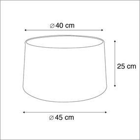 Abajur din bumbac negru 40/45/25 cu interior auriu