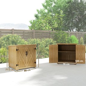 Outsunny Dulap de Depozitare din Lemn pentru Gradina | Aosom Romania