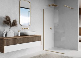 Paravan dus tip walk-in, Sanswiss Easy STR4P, sticla transparenta, profil auriu periat, 90 x 200 cm, sticla 8 mm, Ronal 900x2000 mm