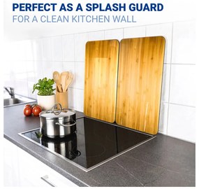 Protecții de aragaz 2 buc. din sticlă temperată 52x30 cm Wooden – Maximex