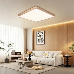 BRILAGI - Corp de iluminat LED dimabil WOODLINE SQUARE LED/180W/230V, finisaj stejar, 100x100 cm + telecomandă