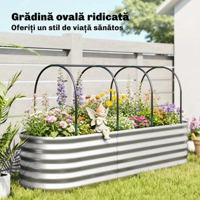 Outsunny Strat Înălțat de Grădină cu Seră și Jardinieră | Aosom Romania