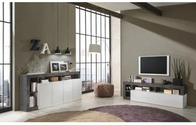 Comodă TV LENOR alb/antracit