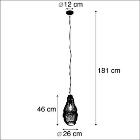 Lampă suspendată orientală aurie - Nidum Rombo