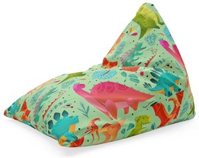 Sac de șezut Triangl dinozauri în iarbă, colorat