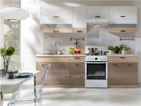 Set bucatarie PREMIO B PLUS, carcasa stejar sonoma/fronturi cappuccino