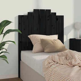 Tablie de pat, negru, 81x4x110 cm, lemn masiv de pin 1, Negru, 81 x 4 x 110 cm
