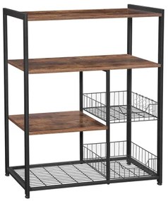 Etajeră de bucătărie MARGE maro/negru